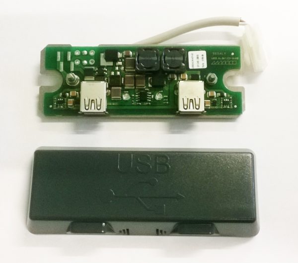Prise USB3.0 2.5A double à plaquer sortie filaire Sesaly (grise)
